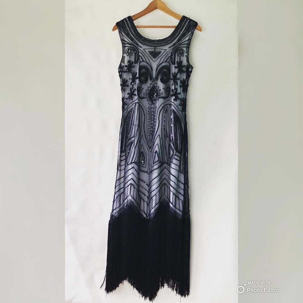 Vintage 20’s Style Fringe Dress With Beading